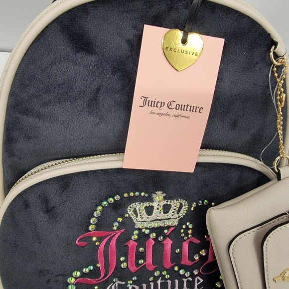 NEW! Juicy Couture Dreamy Juicy Licorice Crystal Backpack With Coin Bag Set - Picture 8 of 9
